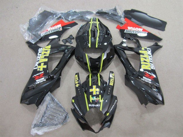 2007-2008 Glossy Black Yellow Red Rizla Suzuki GSXR 1000 Motorcycle Fairings