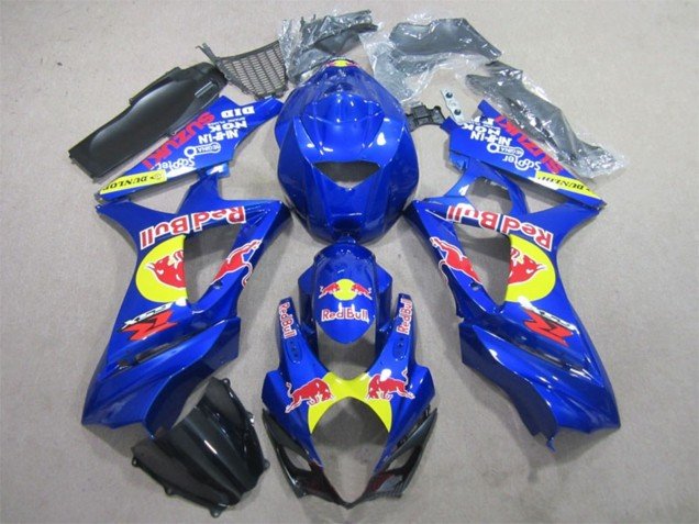 2007-2008 Blue Yellow Black Red Bull Suzuki GSXR 1000 Motorcycle Fairings