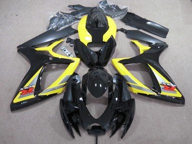 2006-2007 Yellow Grey Black Suzuki GSXR 600 Motorcycle Fairings