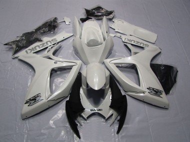 2006-2007 White Suzuki GSXR 600 Motorcycle Fairing