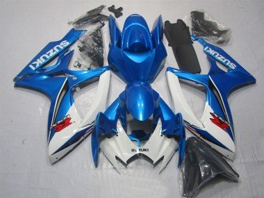 2006-2007 White Blue Red Suzuki GSXR 600 Motorcycle Fairing
