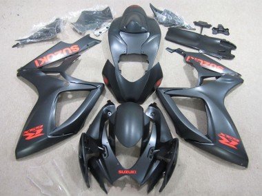 2006-2007 Matte Black Red Decal Suzuki GSXR 600 Motorcycle Fairings