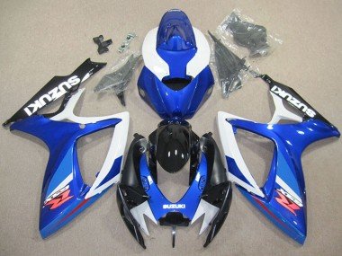 2006-2007 White Blue Glossy Black Red Suzuki GSXR 600 Motorcycle Fairing