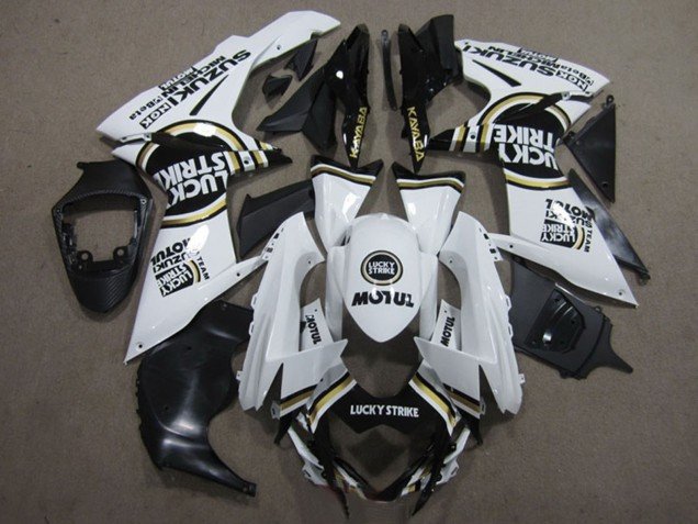 2011-2024 White Black Motul Lucky Strike Suzuki GSXR 600 Motorcycle Fairings