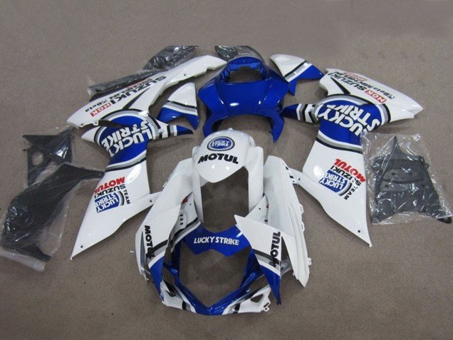 2011-2024 Blue White Lucky Strike Motul Suzuki GSXR 600 Motorcycle Fairings