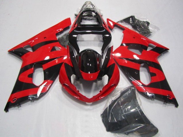 2001-2003 Red Glossy Black Suzuki GSXR 750 Motorcycle Fairings