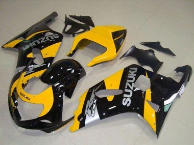 2001-2003 Yellow Black Suzuki GSXR 750 Motorcycle Fairings