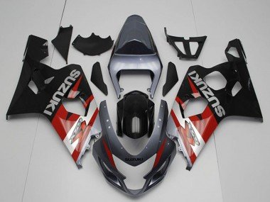 2004-2005 Silver Grey Red Black Suzuki GSXR 750 Motorcycle Fairings