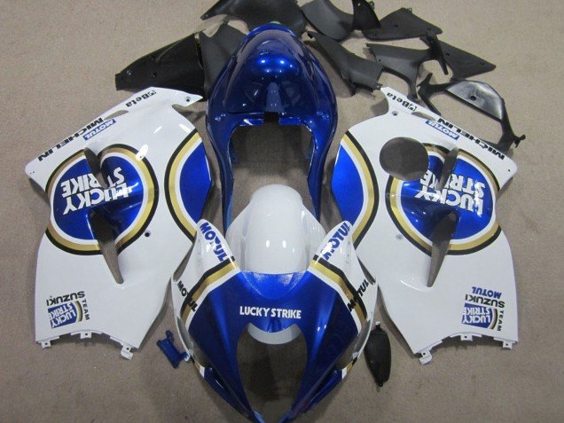 1996-2007 White Blue Motul Lucky Strike Suzuki GSXR 1300 Hayabusa Motorcycle Fairings