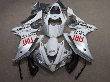 2007-2008 Silver White Red Fiat Yamaha YZF R1 Motorcycle Fairings