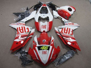 2007-2008 White Red Fiat 46 Yamaha YZF R1 Motorcycle Fairings