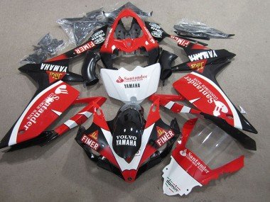 2007-2008 Red White Black Volvo Santander Fimer Yamaha YZF R1 Motorcycle Fairings