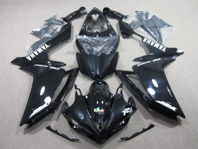 2007-2008 Glossy Black White Decal Yamaha YZF R1 Motorcycle Fairings