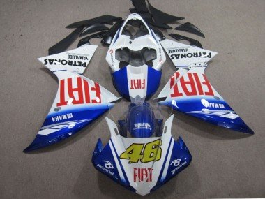 2009-2011 White Blue Red Fiat 46 Yamaha YZF R1 Motorcycle Fairings