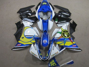 2012-2014 White Blue Yellow Black Pizzoli Semakin Didepan Monster Yamaha YZF R1 Motorcycle Fairings
