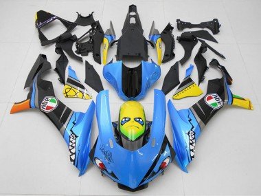2015-2019 Blue Yellow Shark Yamaha YZF R1 Motorcycle Fairing Kits
