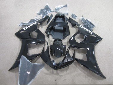 2003-2004 Glossy Black White Decals Yamaha YZF R6 Motorcycle Fairing