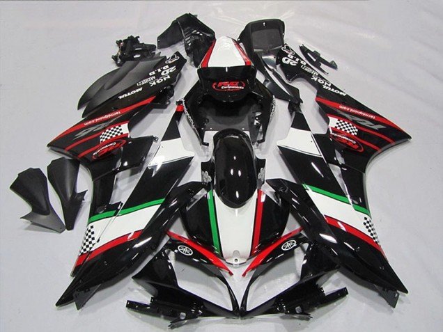 2006-2007 White Red Glossy Black Green Motul Yamaha YZF R6 Motorcycle Fairings